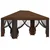 Vidaxl Vrtni gazebo s stranskimi stenami 4 x 3 m Rjava