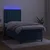 Vidaxl Box spring postelja z vzmetnico LED temno modra 100x200cm žamet