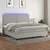 Vidaxl Box spring postelja z vzmetnico LED sv. siva 200x200 cm blago