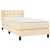 Vidaxl Box spring postelja z vzmetnico krem 90x200 cm blago