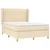 Vidaxl Box spring postelja z vzmetnico krem 140x190 cm blago