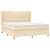 Vidaxl Box spring postelja z vzmetnico krem 180x200 cm blago