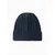 Ombre Mens beanie cap with round embossed patch - navy blue