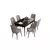 Hanah Home Set Trpezarijski sto i 6 stolica Are, Bež-beli
