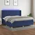 Vidaxl Box spring postelja z vzmetnico LED modra 200x200 cm blago