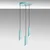 Conceptum Hypnose Luster Kesik-6916, 75-114cm, 40 cm, 3xE27, IP20, Tirkizni
