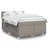 Vidaxl Box spring postelja z vzmetnico taupe 140x190 cm blago