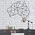 WallXpert metalni zidni ukras 5294, geometrijska mapa Australije, 75 x 58 cm, crni