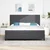 Vidaxl LED Box Spring Postelja Temno siva in bela 200 x 200 cm