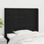 Vidaxl Vzglavje z ušesi črno 83x16x118/128 cm blago