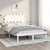 Vidaxl Posteljni okvir bel 135x190 cm trden les