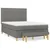 Vidaxl Box spring postelja z vzmetnico temno siva 140x200 cm blago