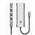 TECH-PROTECT HB04 HUB adapter USB-C - 3x USB/HDMI 4K/SD/TF/USB-C 100W/AV 3.5, siva