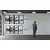 WallXpert metalni zidni ukras 5438, grana sa pticama u 4 panela, 100 x 50 cm, crni