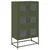Visoka ploča maslinasto zelena 68x39x123 cm čelik