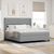 LED Box Spring Krevet Svijetlo siva 180 x 200 cm tkanina