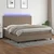 Vidaxl Box spring postelja z vzmetnico LED taupe 200x200 cm blago