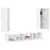 Set TV komoda Zidne 3 pcs Bijelo Konstruirano drvo