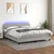 vidaXL Box spring postelja z vzmetnico LED sv. siva 160x200 cm blago