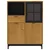Visoka komoda sa staklenim vratima FLAM 92x40x122,5 cm borovina