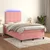 Krevet box spring s madracem LED ružičasti 120x190cm baršunasti