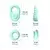 SuperLove Soft Liquid Silicone Vibrating Cock Ring with Buffer Rings Turquoise