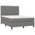 Vidaxl Box spring postelja z vzmetnico LED temno siva 140x190 cm blago