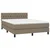 Vidaxl Box spring postelja z vzmetnico LED taupe 140x190 cm blago