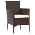 5-dijelna vrtna garnitura od poliratana s jastucima smeđa