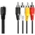CAGL20475BK02 DIN Audio Kabl, DIN 5-Pin Zenski, 4x RCA Muski, Niklovan, 0.20 m, Okrugli, PVC, Crni