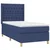 Vidaxl Box spring postelja z vzmetnico moder 90x200 cm blago