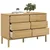 Vidaxl Predalnik FLORO 77x35x73 cm voščeno rjava trdna borovina