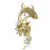 WALLXPERT Zidna dekoracija Carpa Koi APT748 M Gold