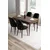 Hanah Home trpezarijski set Tia, sto i 4 stolice, ploča u dekoru drveta Baroque, crna tkanina Babyface