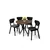 Hanah Home Trpezarijski set, 5 komada, Crni