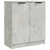 Komoda 2 kom siva boja betona 60x30x70 cm od konstruiranog drva