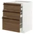 METOD / MAXIMERA Pod.elem.3front/2dnj/1srd/1vis.fiok, bela/Stensta tamnobraon jasenov furnir, 60x60 cm