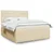 Vidaxl Box spring postelja z vzmetnico krem 180x200 cm blago