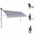 Tenda na ručno uvlačenje s LED svjetlima 350 cm plavo-bijela