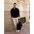 DAN FOX APPAREL Pulover Roman temno modra