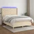 Vidaxl Box spring postelja z vzmetnico LED krem 140x190 cm blago