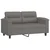 3-dijelni set sofa s jastucima tamnosivi od mikrovlakana