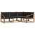 Set vanjskih sofa s jastukom 4 pcs Prirodna i crna