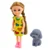 slomart Set LEAN TOYS: Mini punčka s psičkom, oblekica, 14,5cm