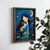 WallXpert uramljena MDF slika NAL035-70, majka grli dete pod mesecom, stil vunene aplikacije, 50 x 70 cm