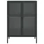 Komoda crna 75 x 35 x 105 cm od stakla i čelika