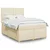 Vidaxl Box spring postelja z vzmetnico krem 140x200 cm blago