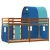 Krevet na kat sa zavjesama plavi 90x190 cm od masivne borovine