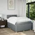 Vidaxl Boxspring postelja z vzmetnico svetlo siva 120x190 cm blago