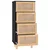 Komoda crna 40x30x90 cm masivna borovina i prirodni ratan